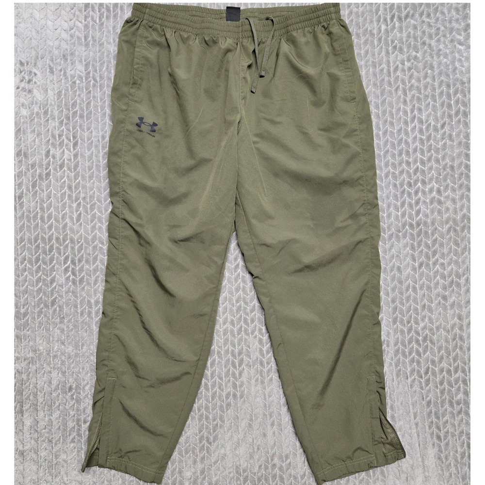 Under Armour Rival Woven Mens‎ 2XL Marine OD Green Windbreaker Pants 1390150